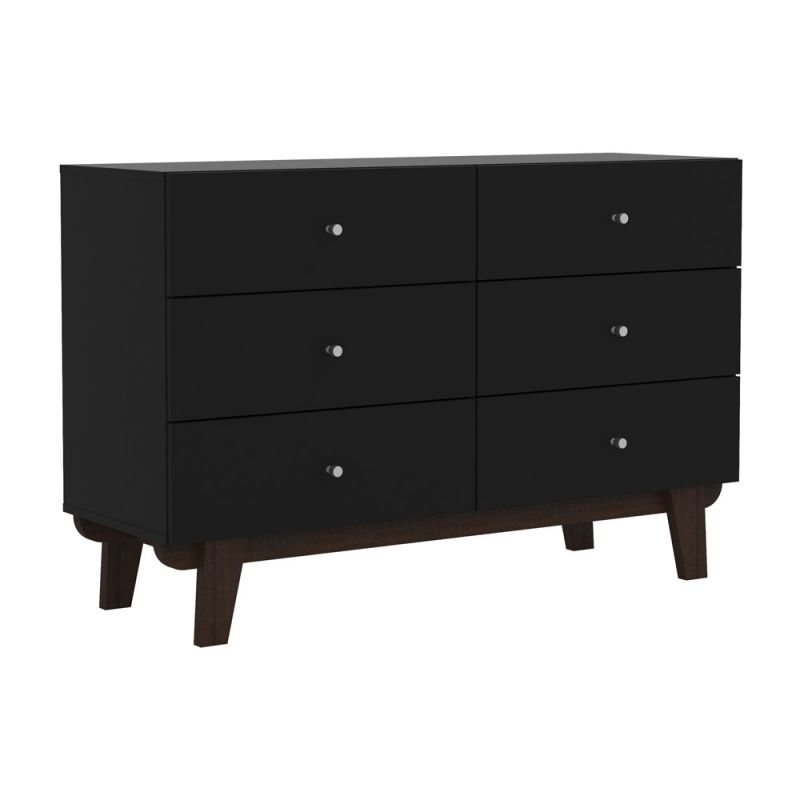 Living Essentials by Hillsdale - Kincaid Wood 6 Drawer Dresser, Matte Black - 2735-717