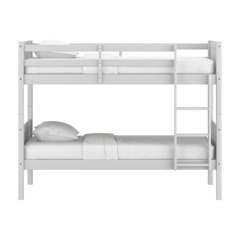 Living Essentials by Hillsdale - Rae Wood Twin Over Twin Bunk Bed, White - 7196-311