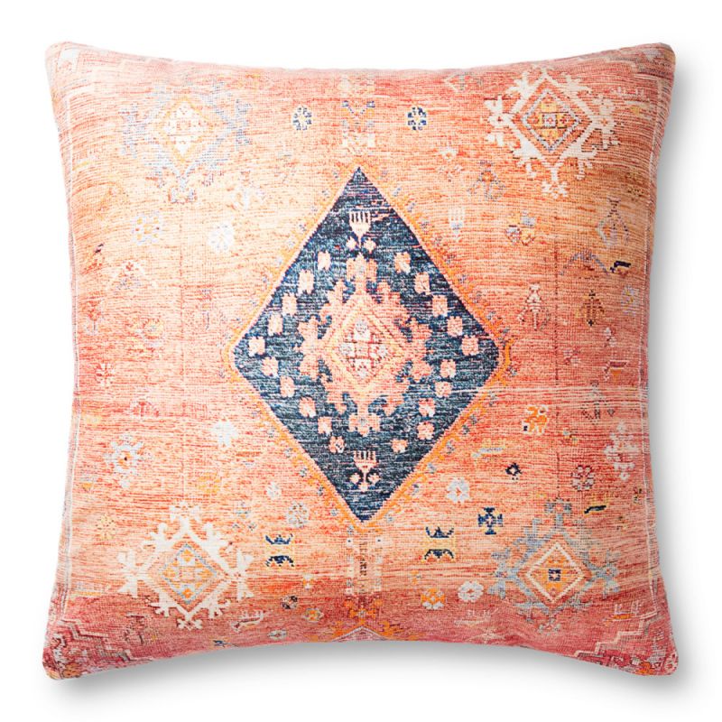 Loloi - P0883 Coral / Multi 3' x 3' Pillow - P221P0883COMLPI36