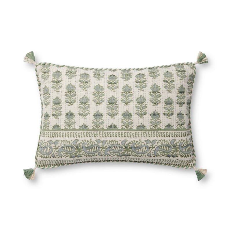 Loloi - PLL0113 Sage / Ivory 13'' x 21'' Cover Only Pillow - P019PLL0113SGIVPIL5