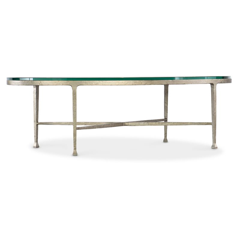 M Furnishings - Cora Glass Top Oval Coffee Table - M14-80211-95