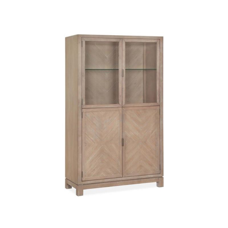 Magnussen - Ainsley Display Cabinet in Cerused Khaki - D5333-08