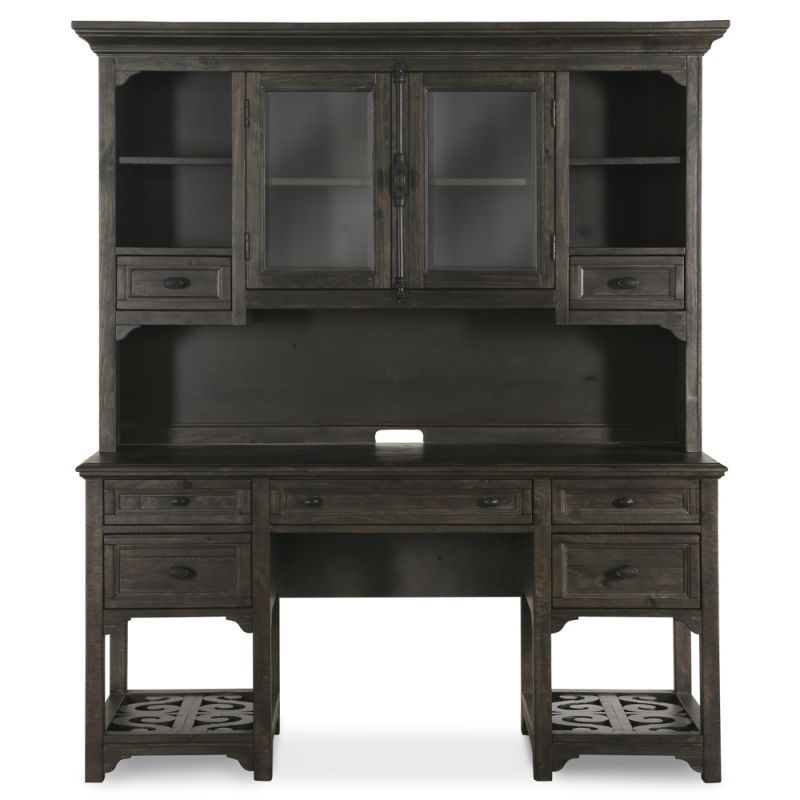 Magnussen - Bellamy Desk with Hutch in Weathered Peppercorn - H2491-05