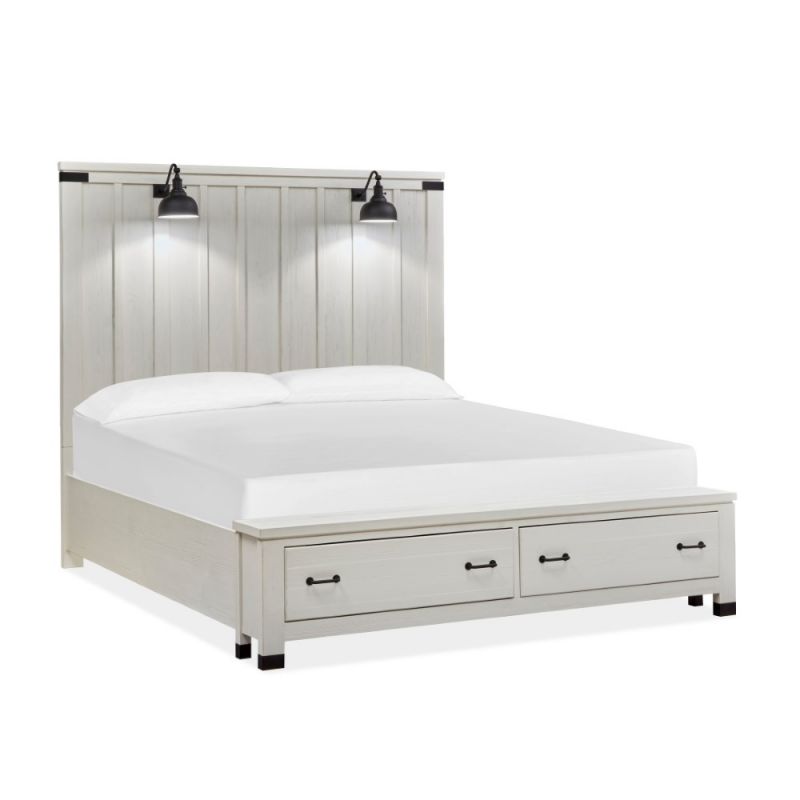 Magnussen - Harper Springs Complete California King Panel Storage Bed in Silo White - B5321-74A