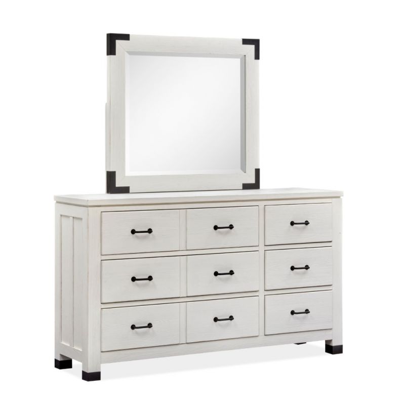 Magnussen - Harper Springs Drawer Dresser and Landscape Mirror Set in Silo White - B5321-20_40