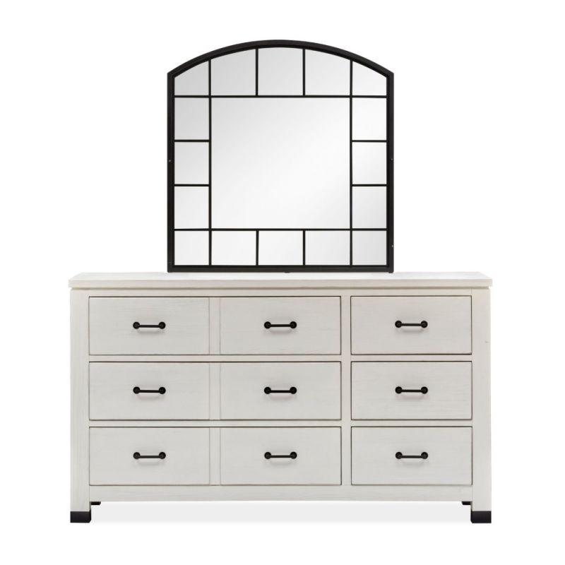 Magnussen - Harper Springs Drawer Dresser and Shaped Mirror Set in Silo White - B5321-20_45