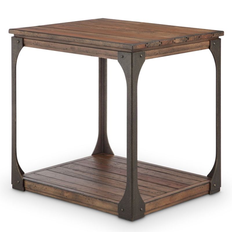 Magnussen - Montgomery Industrial Reclaimed Wood Rectangular End Table in Bourbon Finish - T4112-03