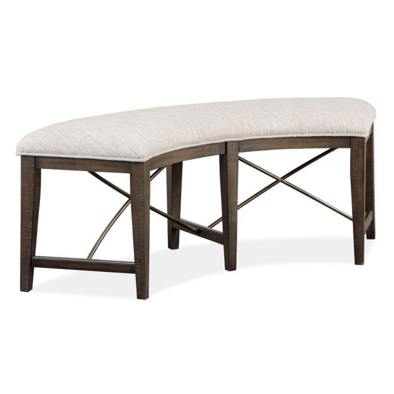 Magnussen- Westley Falls - Wood Curved Bench w/Upholstered Seat KD -D4399-67