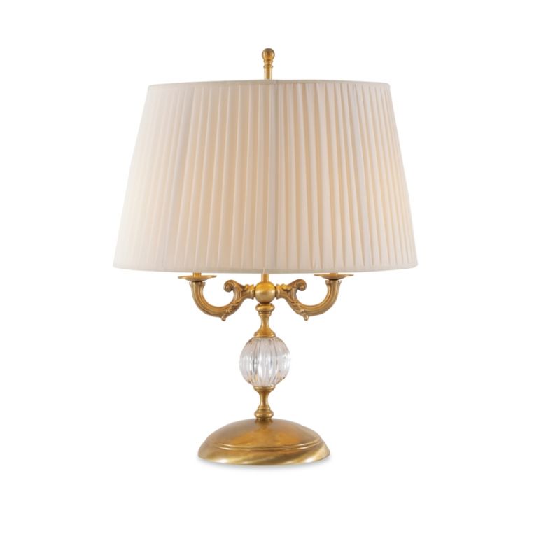 Maitland Smith - Aged Brass Table Lamp With Crystal Insert - 8354-17
