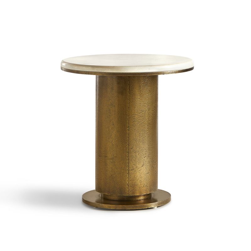 Maitland Smith - Marble Brass Cladded Side Table - 8377-32
