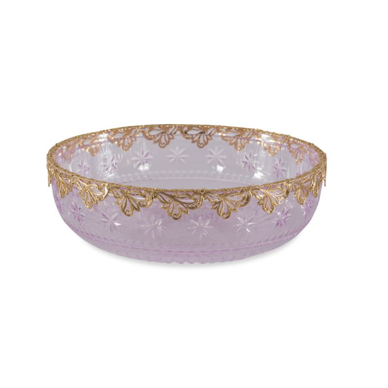 Maitland Smith - Pink Carved Crystal Bowl - 8354-21
