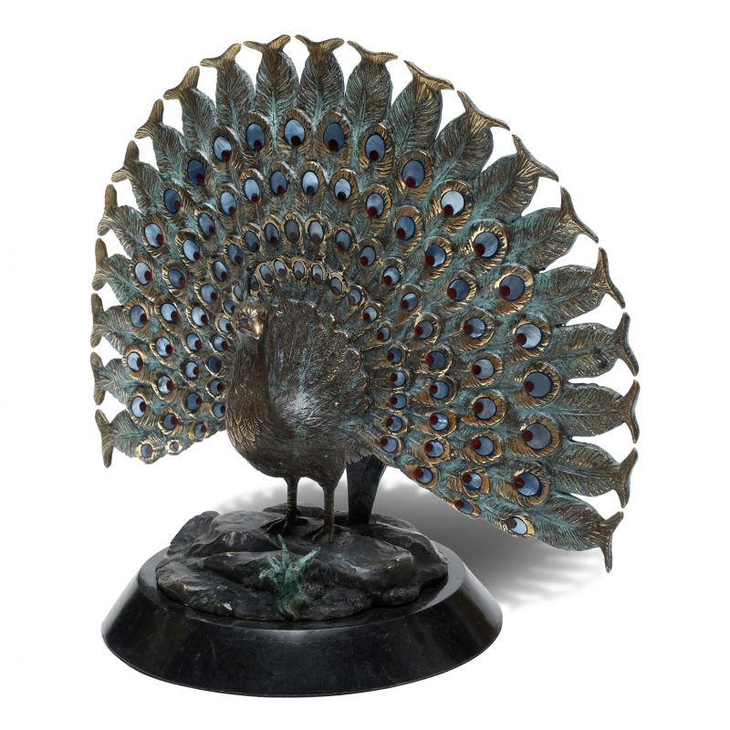 Maitland Smith - Puffed Peacock Sculpture - 89-1819