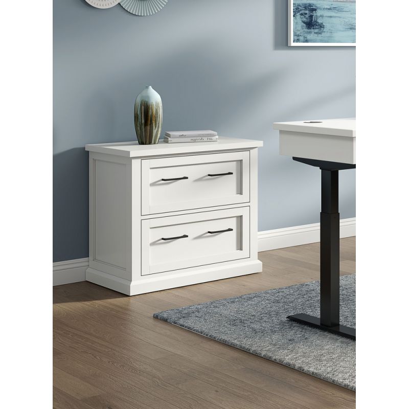 Martin Furniture - Abby - Modern Wood Lateral File, Fully Assembled, White  - IMAY450
