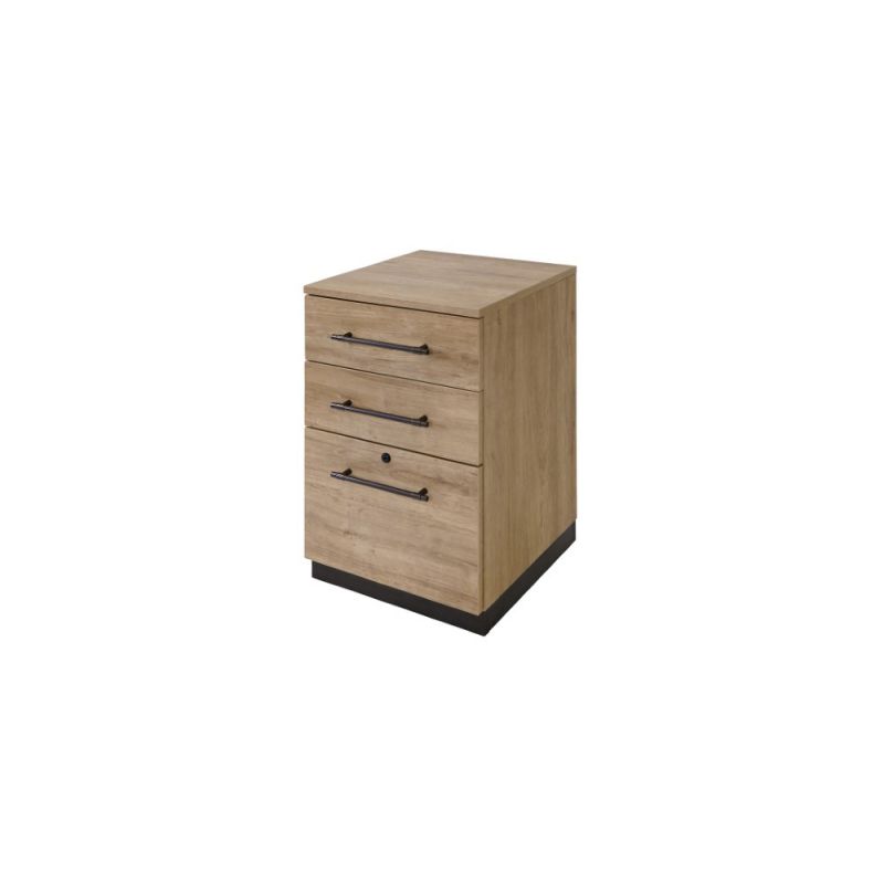 Martin Furniture - Abott Contemporary Three Drawer Wood Laminate File Cabinet, Fully Assembled, Light Brown - AB202