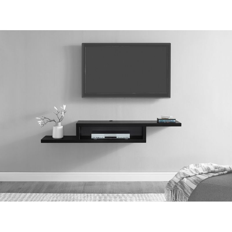 Martin Furniture - Asymmetrical Wall Mounted TV Console, 60-inch, Black - IMAS360BK