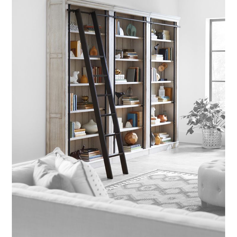 Martin Furniture - Avondale 8' Tall Bookcase Wall With Ladder Set, White - AE4094WKIT3PC