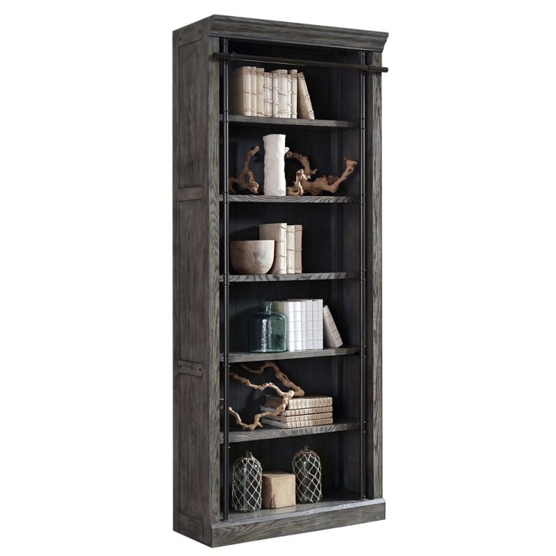 Martin Furniture - Avondale 8' Tall Wood Bookcase, Fully Assembled, Gray - AE4094G