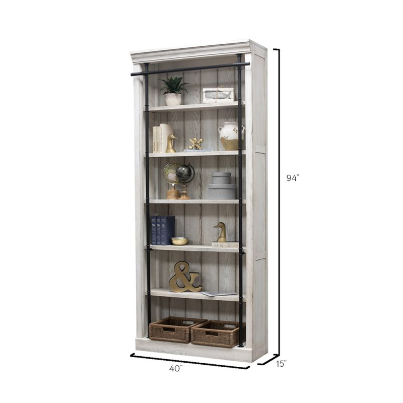 Martin Furniture - Avondale 8' Tall Wood Bookcase, Fully Assembled, White - IMAE4094W