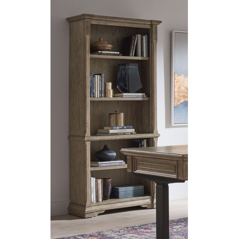 Martin Furniture - Bristol - Traditional Wood Open Bookcase, Office Shelving, Storage Cabinet, Fully Assembled, Light Brown - IMBR3676