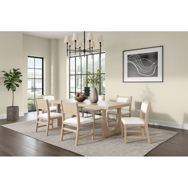 Martin Furniture - Canyon Drive - Modern Wood Rectangular Kitchen Dining Table with Six Chairs, Light Brown - IMCD7840KIT7