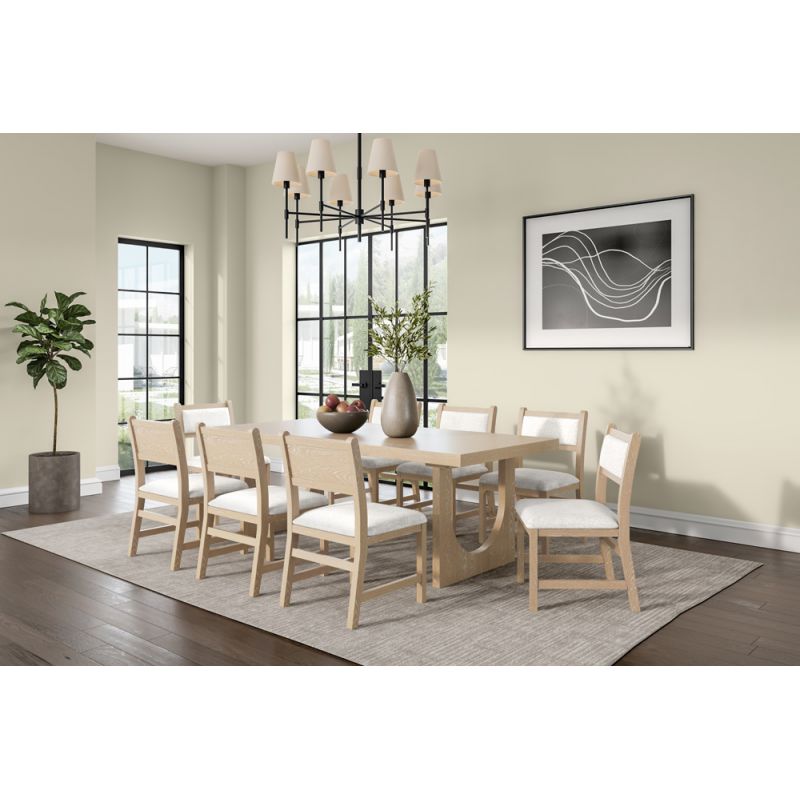 Martin Furniture - Canyon Drive - Modern Wood Rectangular Kitchen Dining Table with Eight Chairs, Light Brown - IMCD7840KIT9