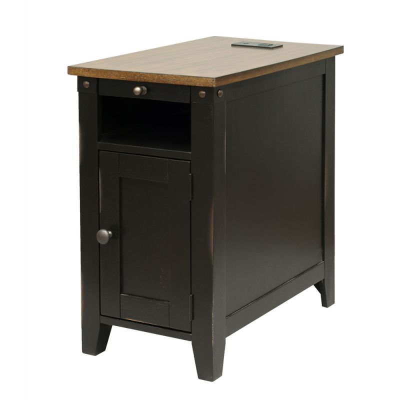Martin Furniture - Dakota Wood Accent Table, Storage Cabinet, Chairside Table, Side Table, Black - IMDA50B