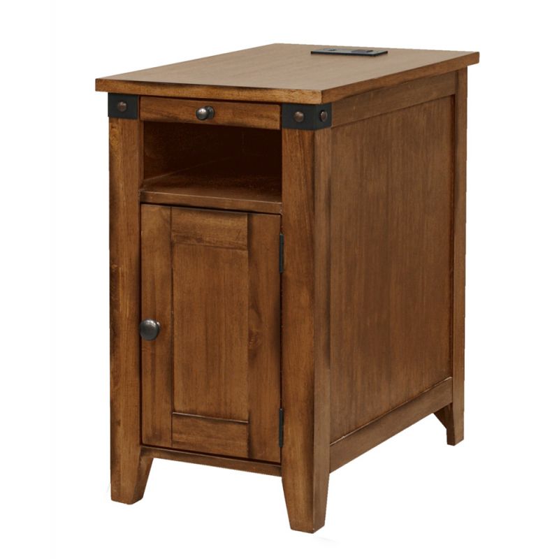 Martin Furniture - Dakota Wood Accent Table, Storage Cabinet, Chairside Table, Side Table, Brown - IMDA50C