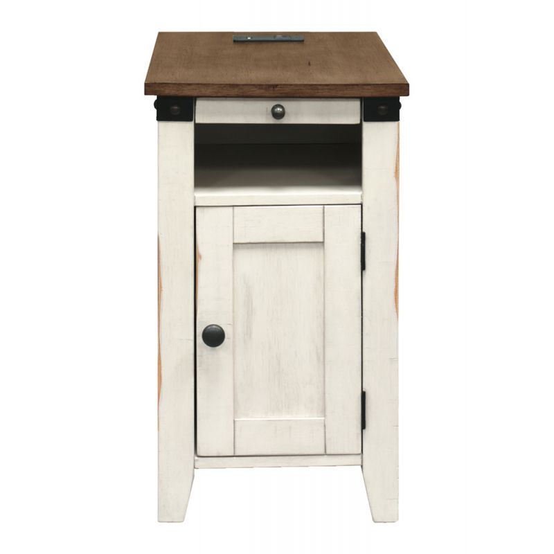 Martin Furniture - Dakota Wood Accent Table, Storage Cabinet, Chairside Table, Side Table, White - IMDA50W