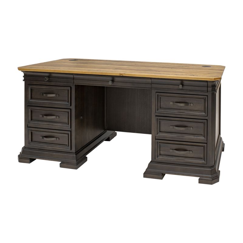 Martin Furniture - Sonoma Double Pedestal Executive Desk, Fully Assembled, Brown - IMSA680