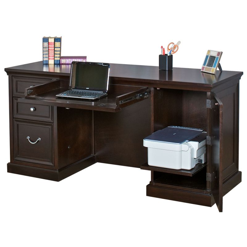 Martin Furniture  -  Fulton Executive Wood Desk, Brown  - IMFL660