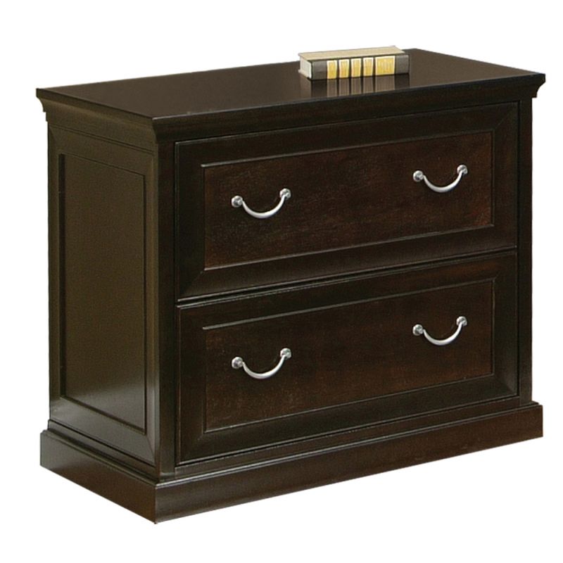 Martin Furniture - Fulton Executive Wood Lateral File With Locking Legal/Letter File Drawer, Brown - FL450