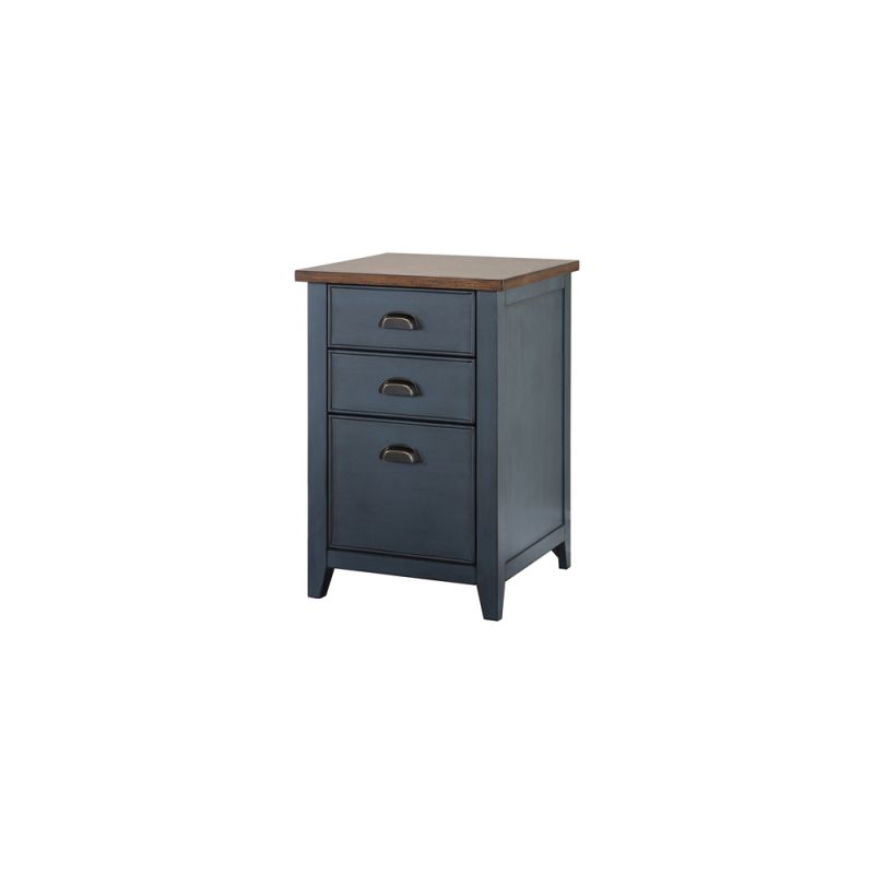 Martin Furniture - Soho Farmhouse Three Drawer Wood File Cabinet, Blue - IMFT201B