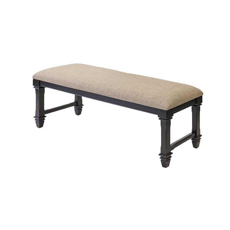 Martin Furniture - Hartford - Traditional Wood Dining Table Bench, Kitchen seat, Fully Assembled, Black - IMHF60