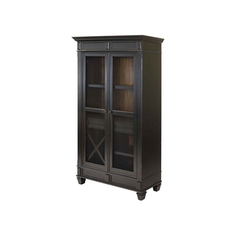 Martin Furniture - Hartford - Traditional Wood Kitchen Display Cabinet, Dining Storage, Black - IMHF4878