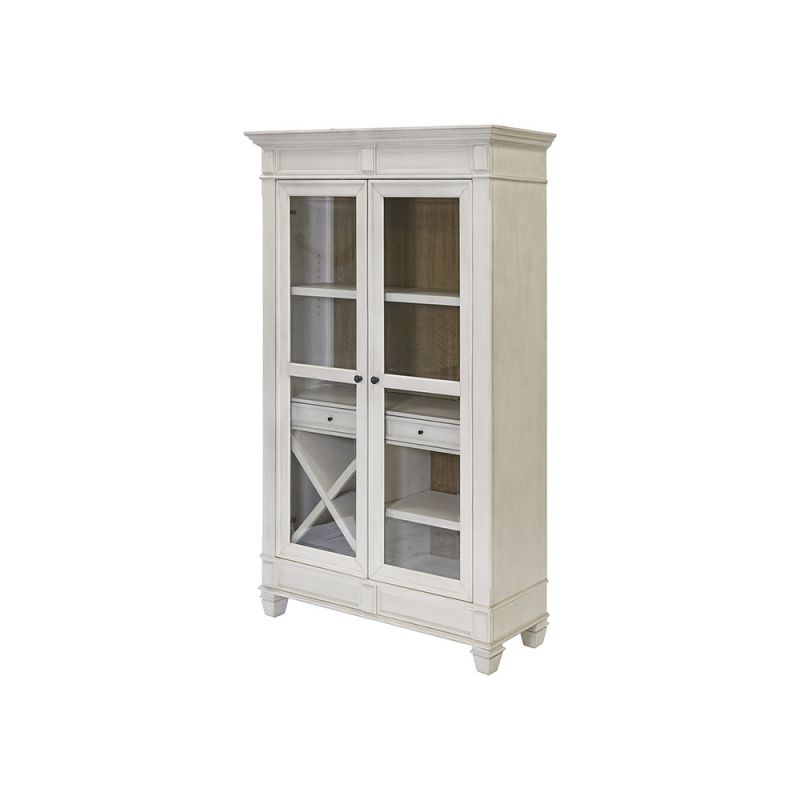 Martin Furniture - Hartford - Traditional Wood Kitchen Display Cabinet, Dining Storage, White - IMHF4878C