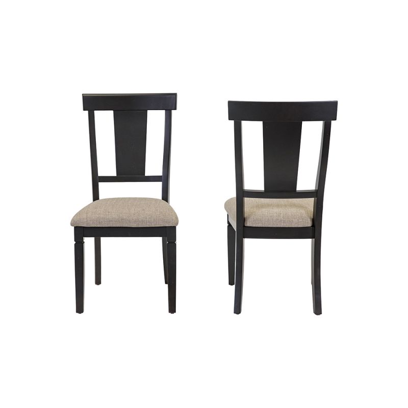 Martin Furniture - Hartford - Two Wood Traditional Kitchen Table Chairs, Dining Seats, Black - IMHF70KIT2