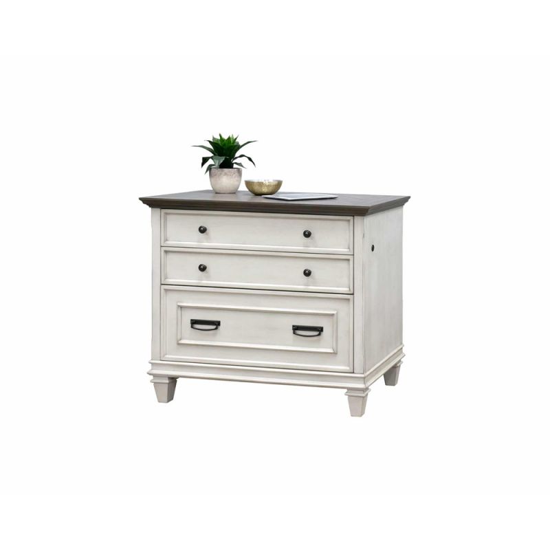 Martin Furniture - Hartford Wood Lateral File With Locking Legal/Letter File Drawer, White - IMHF450W