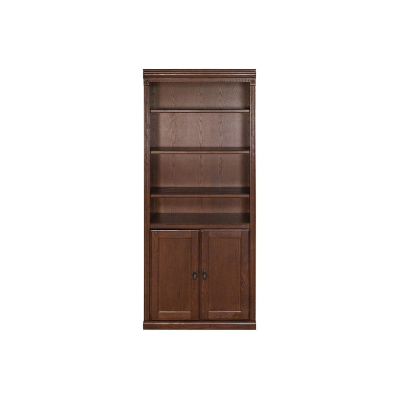 Martin Furniture - Huntington Oxford Wood Bookcase With Doors, Brown - IMHO3072DB