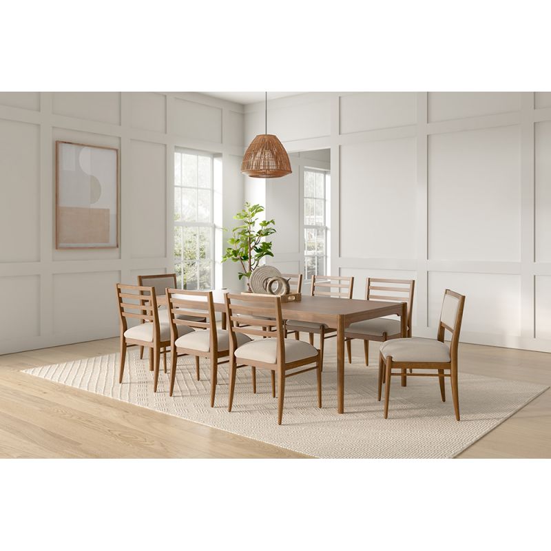 Martin Furniture - Lachlan - Modern Wood Rectangular Kitchen Dining Table with Eight Chairs, Brown - IMLN7240KIT9