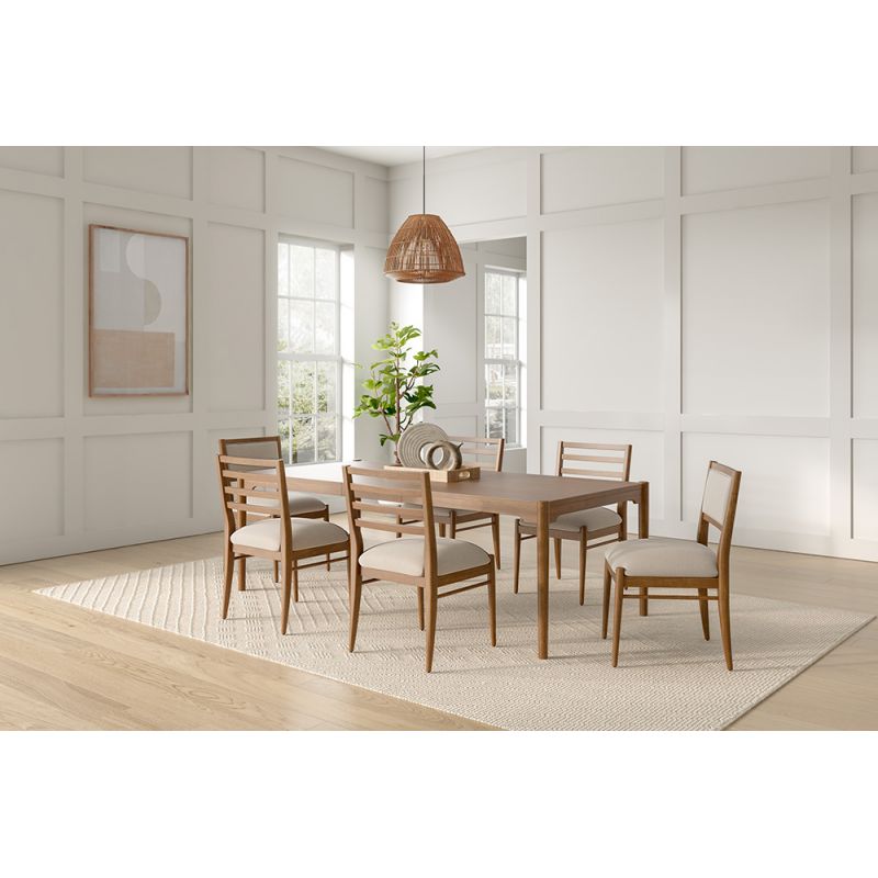 Martin Furniture - Lachlan - Modern Wood Rectangular Kitchen Dining Table with Six Chairs, Brown - IMLN7240KIT7