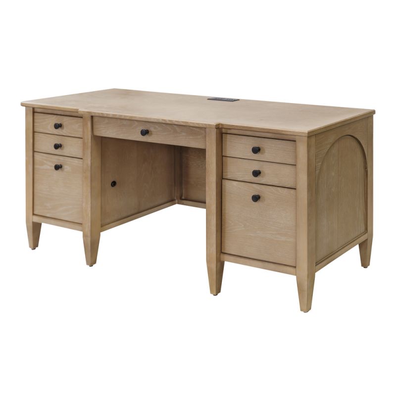 Martin Furniture - Laurel - Modern Wood Credenza, Wood Office Desk, Writing Table, Storage Desk, Fully Assembled Light Brown - IMLR689