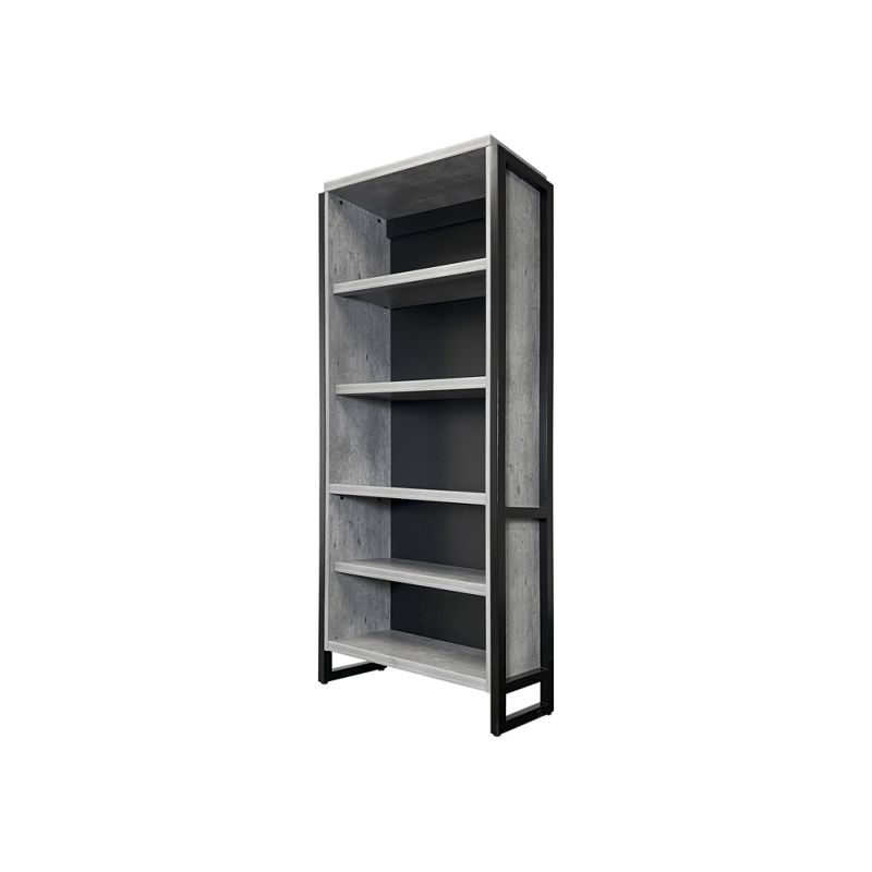 Martin Furniture - Mason - Modern Open Wood Laminate Bookcase, Bookcase Shelves, Office Storage Unit, Fully Assembled, Concrete Gray - IMMN3678C