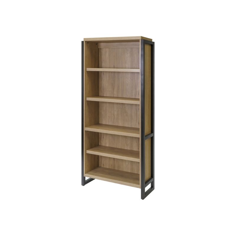 Martin Furniture - Mason - Modern Open Wood Laminate Bookcase, Bookcase Shelves, Office Storage Unit, Fully Assembled, Light Brown - IMMN3678M