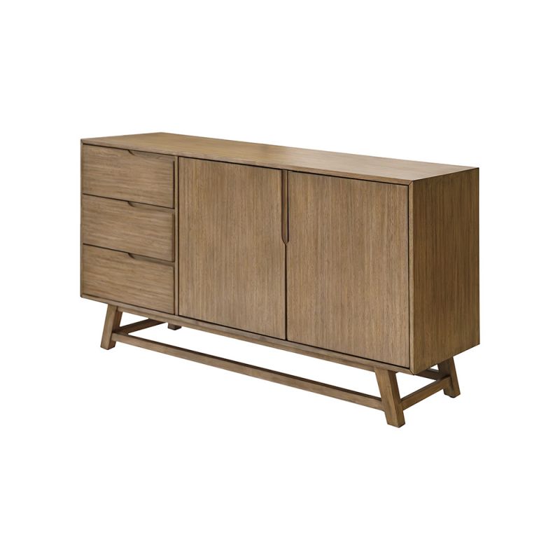 Martin Furniture - Shelby - Mid-Century Modern Wood Sideboard, Dining Storage Cabinet, TV Stand, Entertainment Console, Fully Assembled, Brown - IMSY370