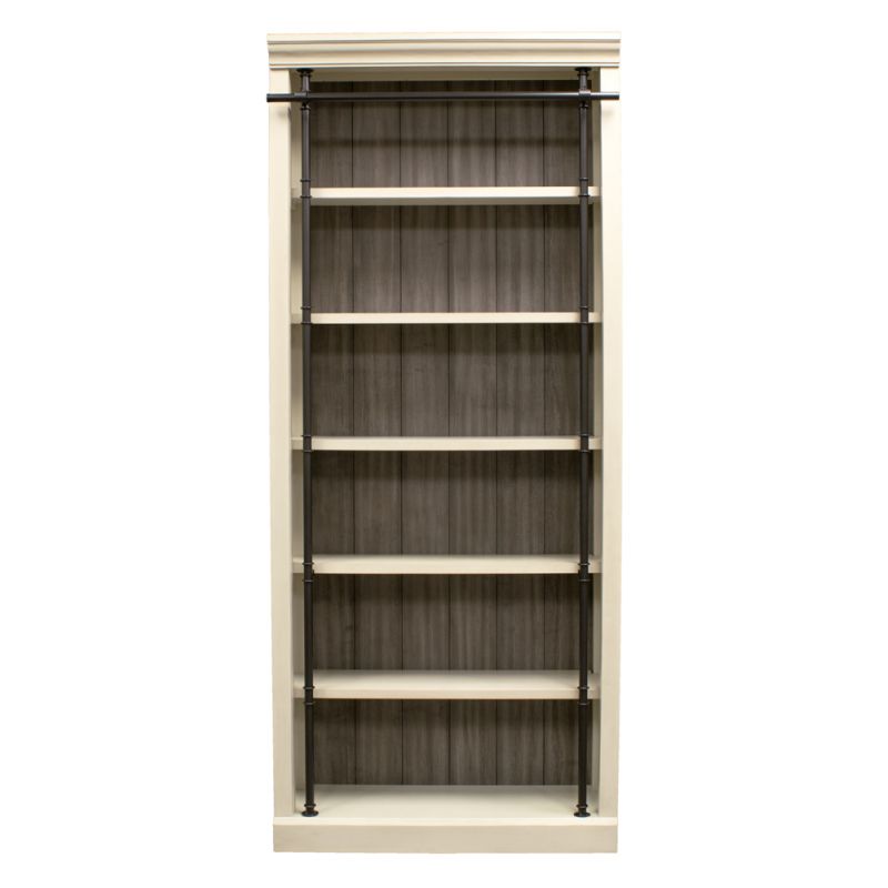 Martin Furniture - Toulouse Fully Assembled 8' Tall Bookcase, Aged Chateau White - IMTE4094W