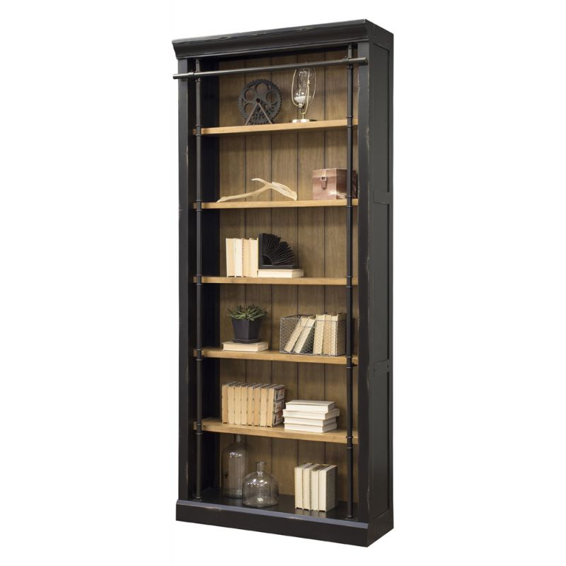 Martin Furniture  -  Toulouse 8' Tall Wood Bookcase, Fully Assembled, Black - IMTE4094