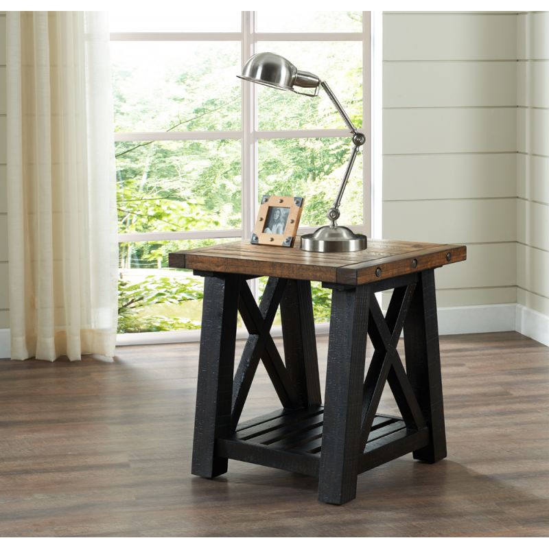 Martin Svensson Home -  Bolton Solid Wood End Table, Black Stain and Natural - 840135