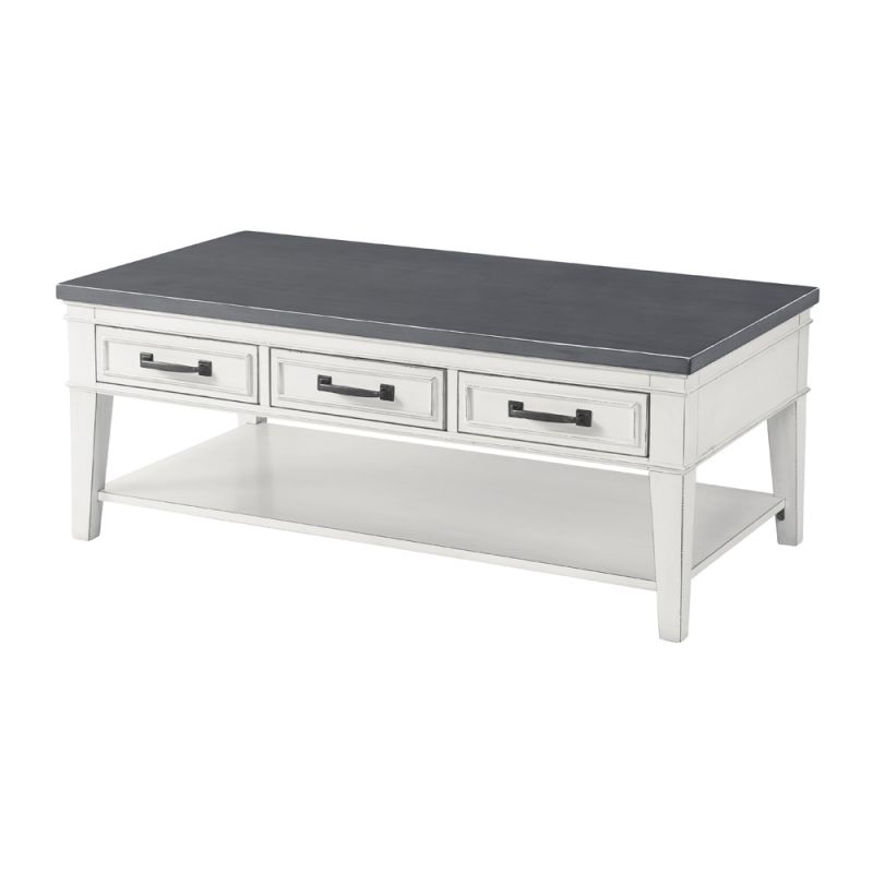 Martin Svensson Home -  Del Mar 3 Drawer Coffee Table, Antique White and Grey - 810129