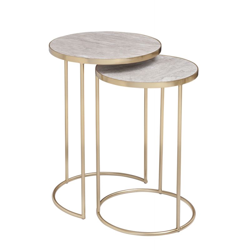 Martin Svensson Home - Dolly Genuine Marble Top Nesting Tables (large) - 3702415