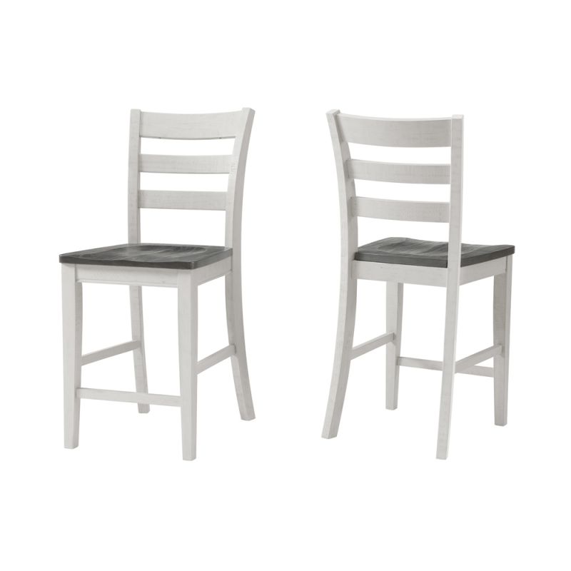 Martin Svensson Home -  Monterey Solid Wood Counter Height Dining Chair (Set of 2), White Stain and Grey - 5908963